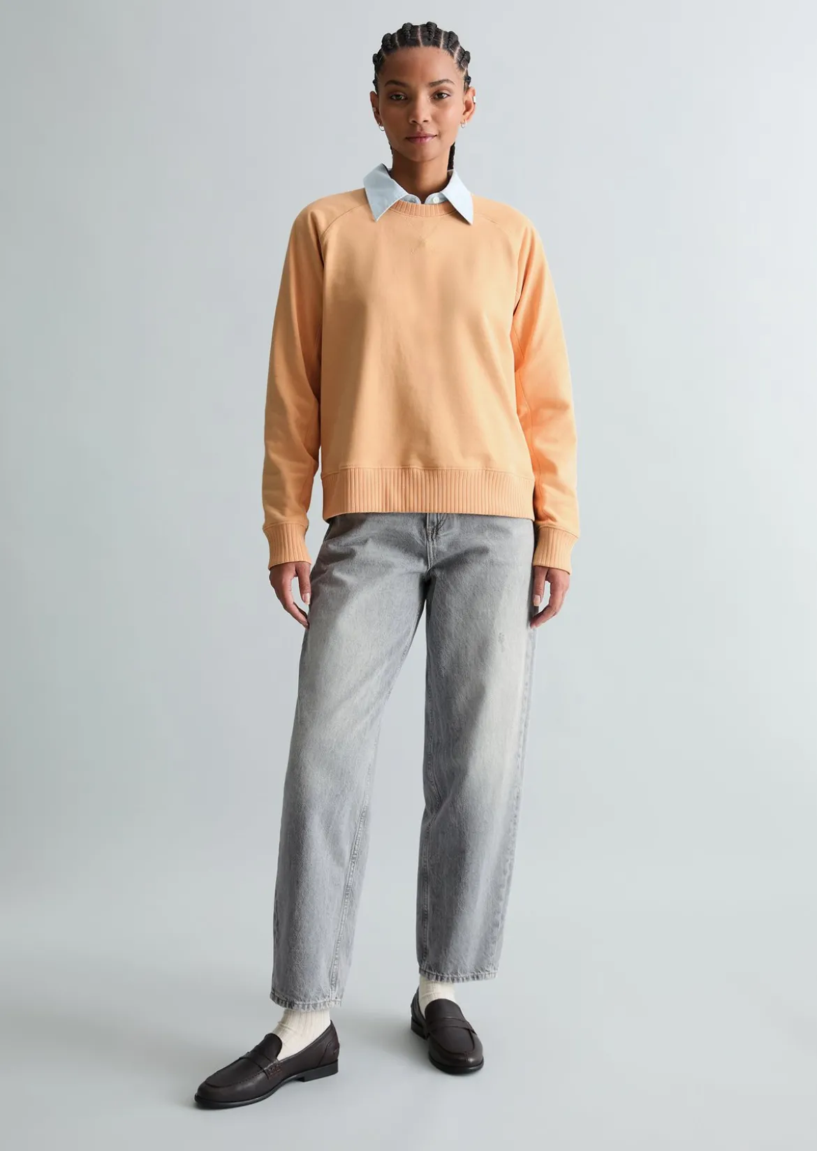 DfC Sweatshirt relaxed mit Rippstrick-Bündchen