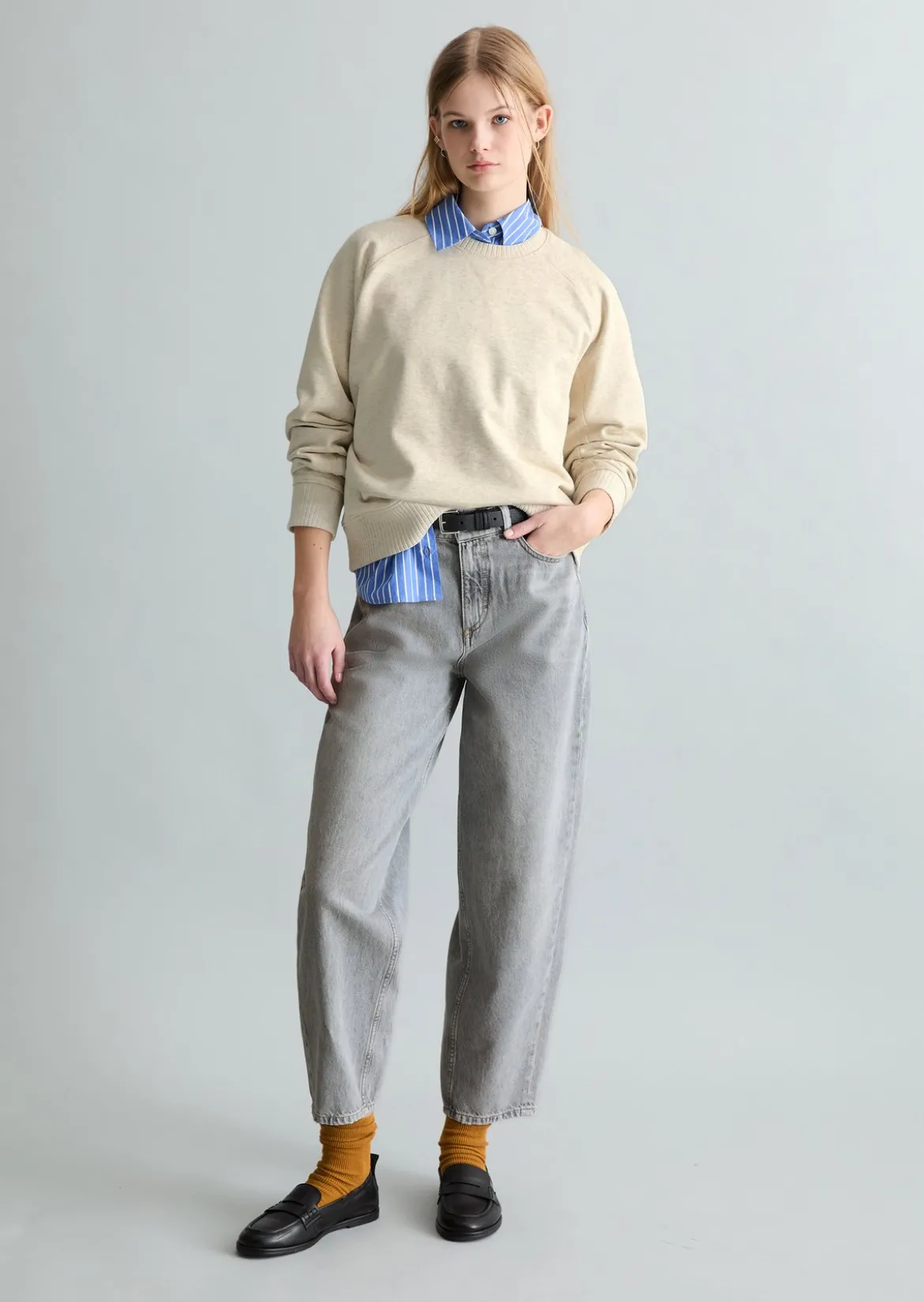 DfC Sweatshirt relaxed mit Rippstrick-Bündchen