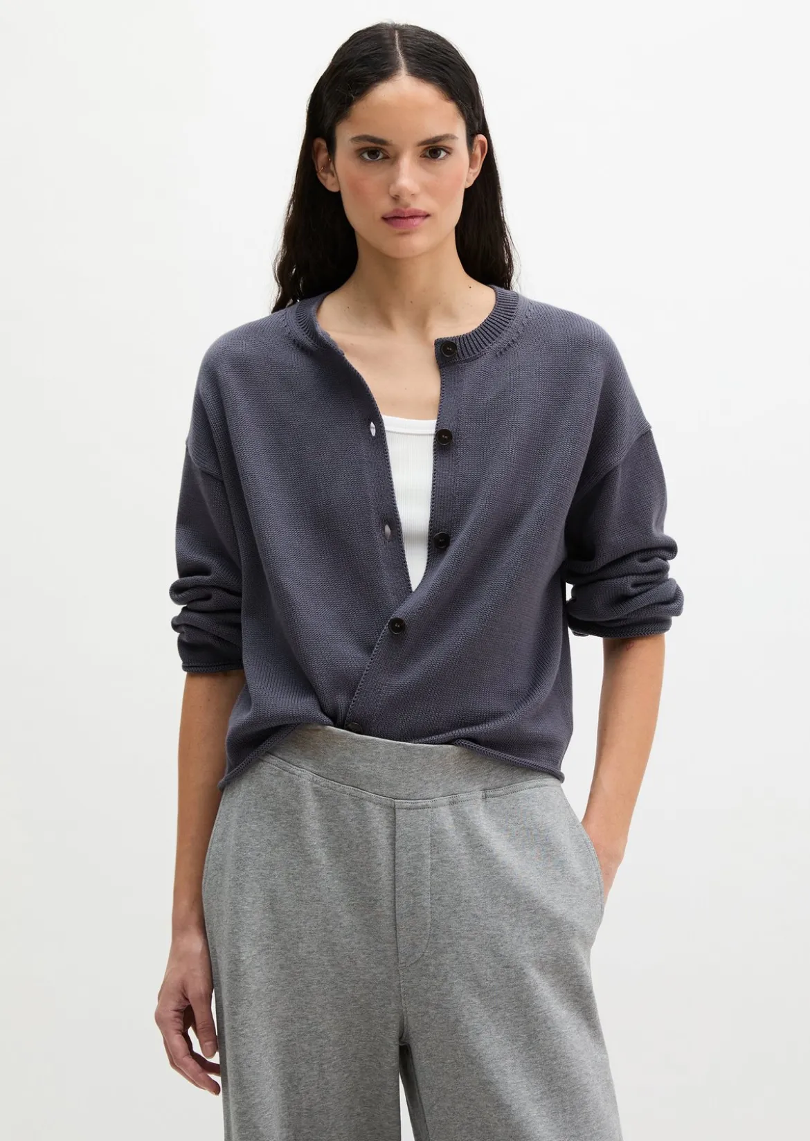 DfC V-Neck-Cardigan oversized aus Organic-Cotton-Garn