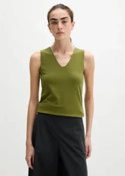 DfC V-Neck-Top slim aus weichem Stretch-Jersey