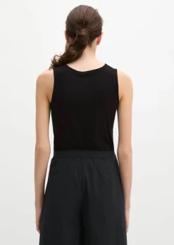 DfC V-Neck-Top slim aus weichem Stretch-Jersey