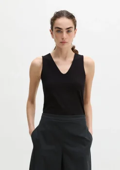 DfC V-Neck-Top slim aus weichem Stretch-Jersey