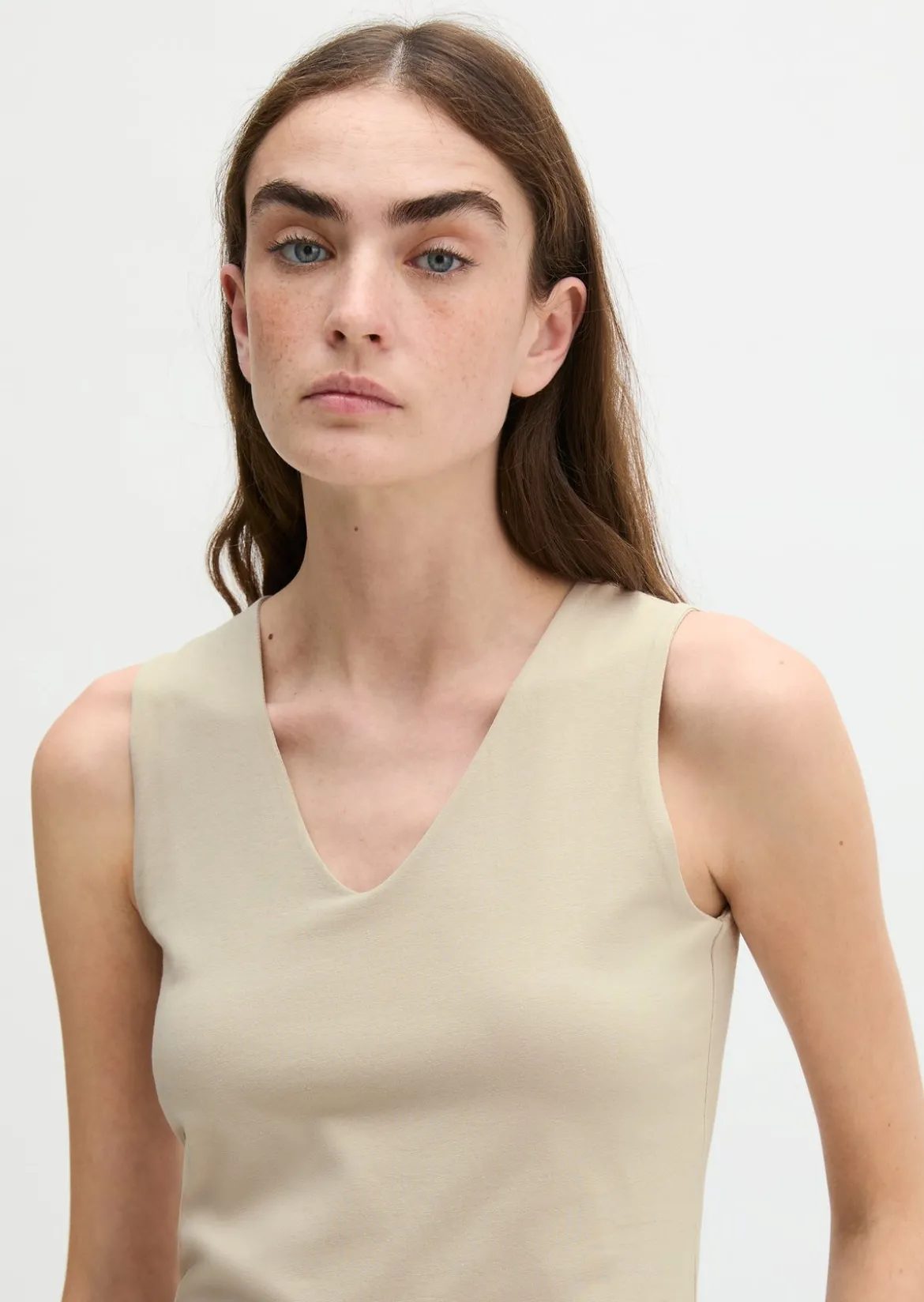 DfC V-Neck-Top slim aus weichem Stretch-Jersey
