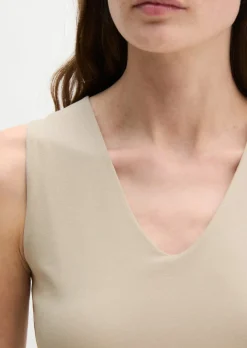 DfC V-Neck-Top slim aus weichem Stretch-Jersey