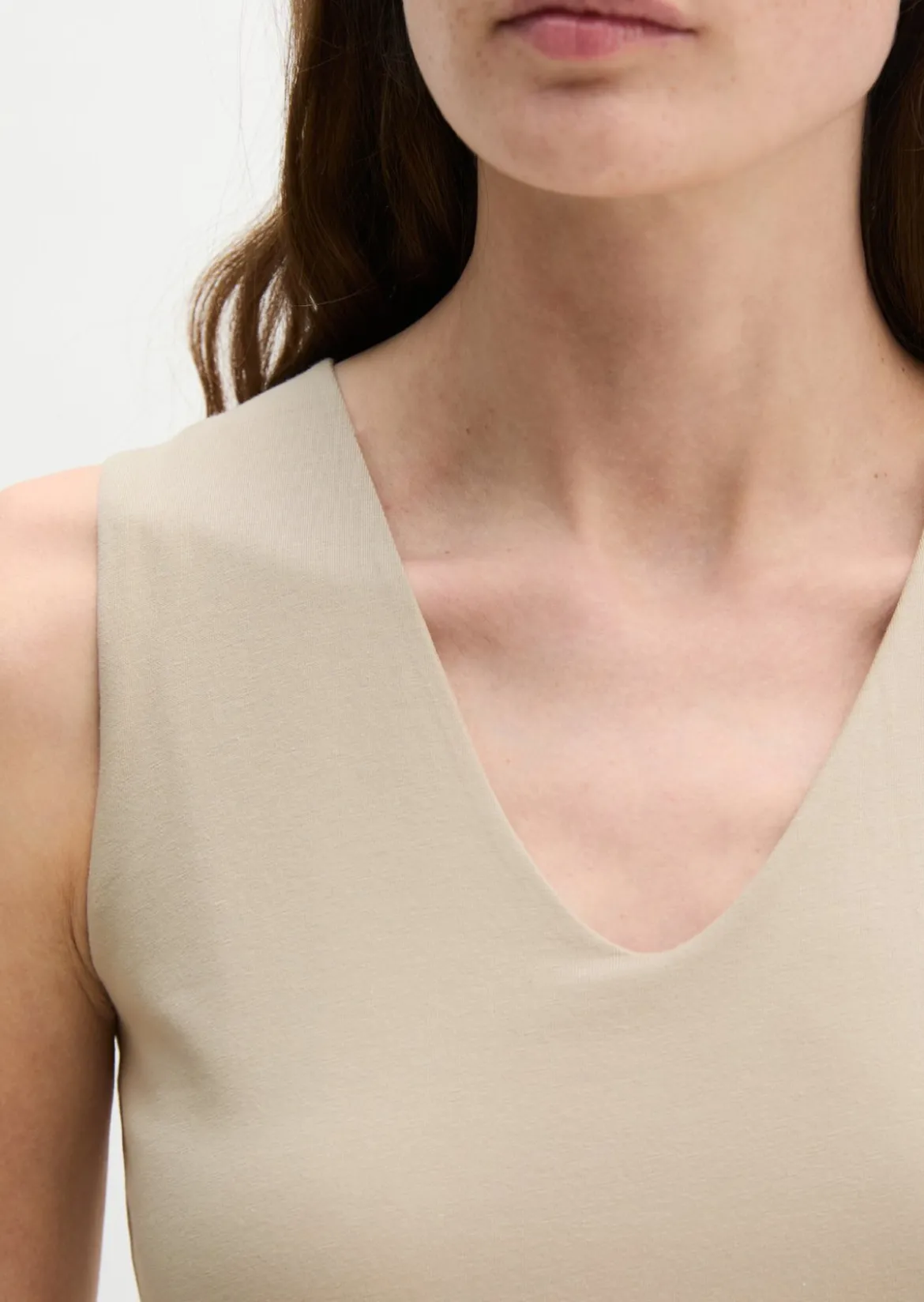DfC V-Neck-Top slim aus weichem Stretch-Jersey