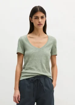 DfC V-Neck-T-Shirt regular aus Slub-Jersey