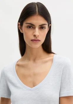 DfC V-Neck-T-Shirt regular aus Slub-Jersey