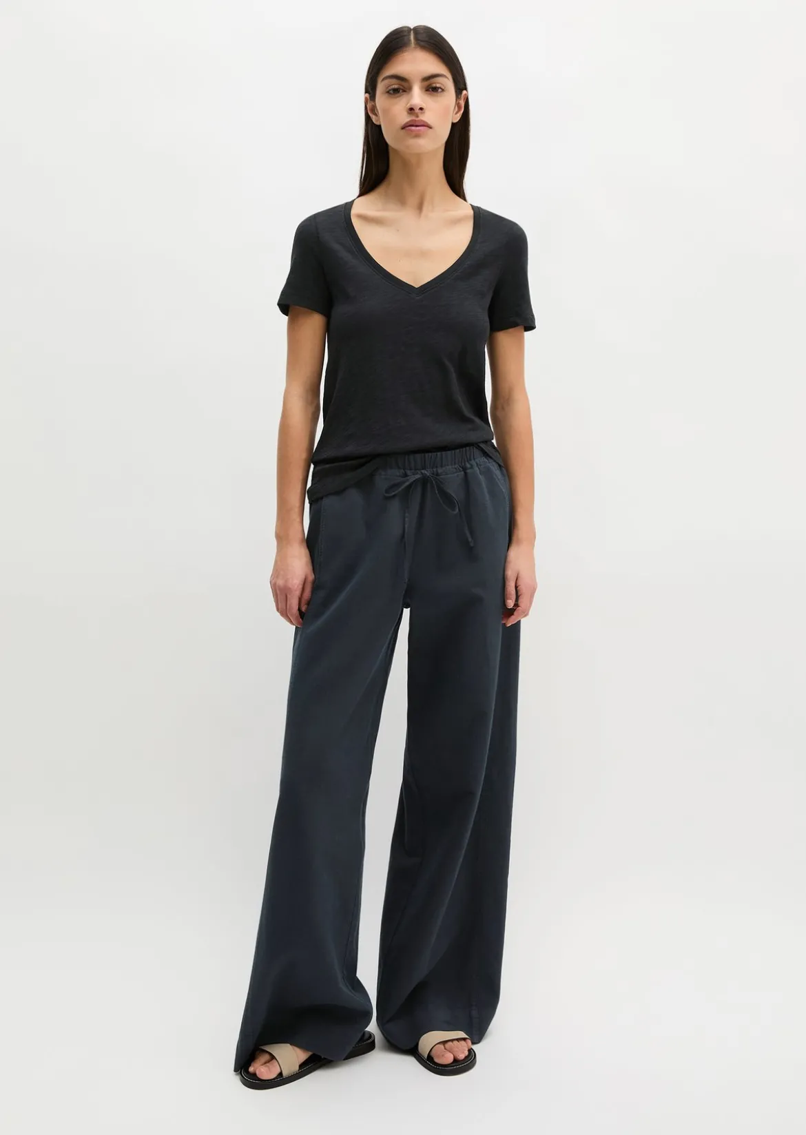 DfC V-Neck-T-Shirt regular aus Slub-Jersey
