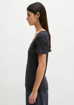 DfC V-Neck-T-Shirt regular aus Slub-Jersey