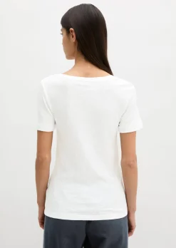 DfC V-Neck-T-Shirt regular aus Slub-Jersey