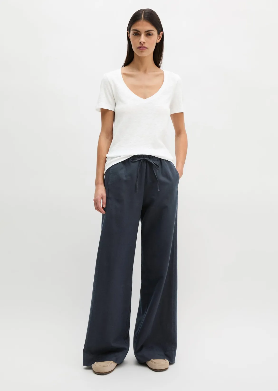 DfC V-Neck-T-Shirt regular aus Slub-Jersey