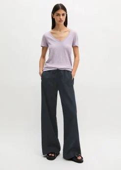 DfC V-Neck-T-Shirt regular aus Slub-Jersey