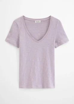 DfC V-Neck-T-Shirt regular aus Slub-Jersey