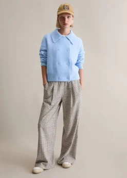 Doppelreiher-Cardigan loose aus Alpakawolle-Wolle-Mix