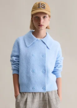 Doppelreiher-Cardigan loose aus Alpakawolle-Wolle-Mix