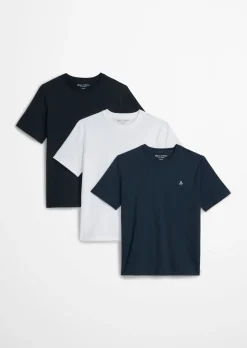 Dreierpack Rundhals-T-Shirts regular aus reiner Bio-Baumwolle