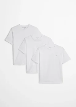 Dreierpack Rundhals-T-Shirts regular aus reiner Bio-Baumwolle