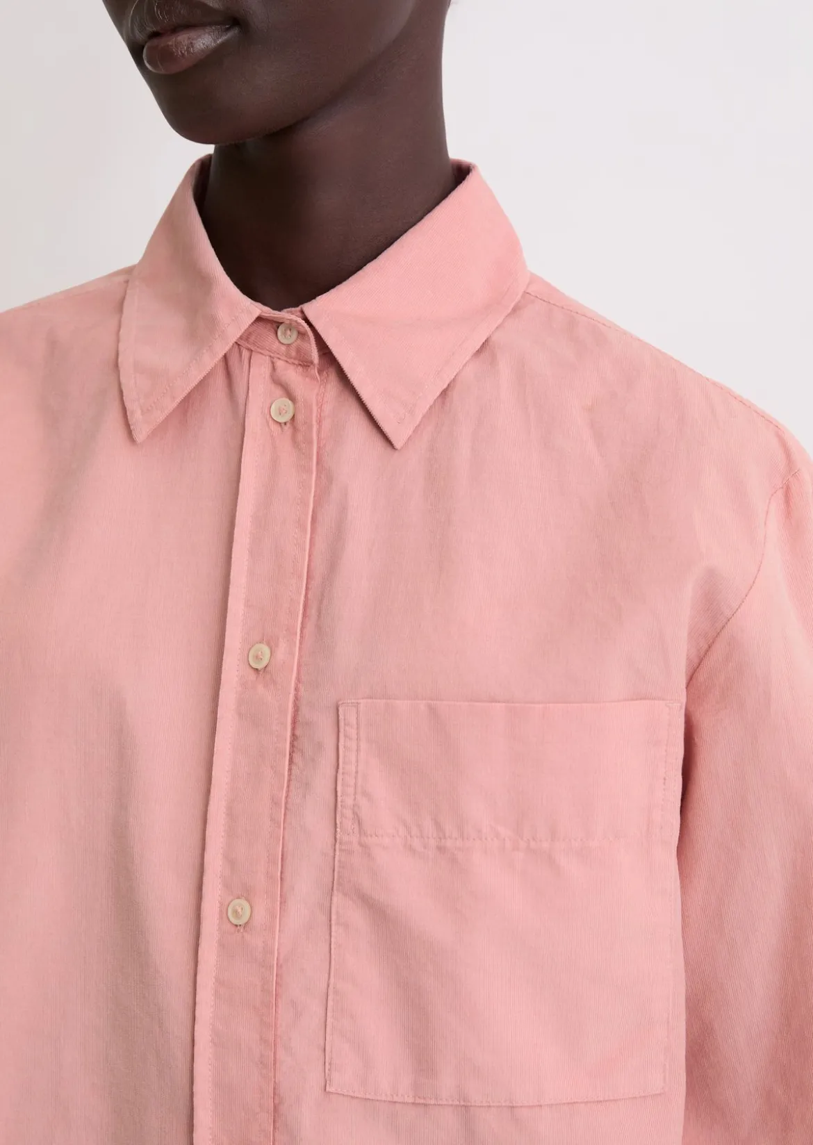 Feincord-Bluse relaxed aus softem Baumwolle-Lyocell-Mix