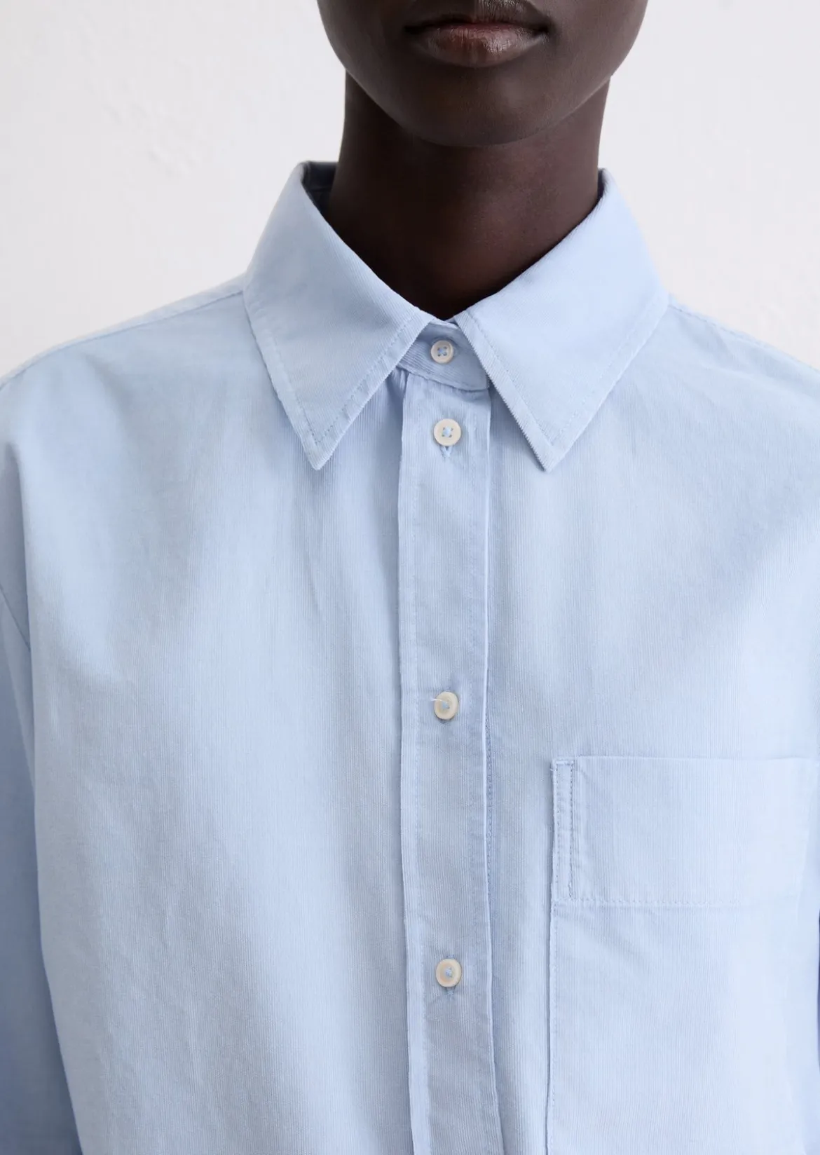 Feincord-Bluse relaxed aus softem Baumwolle-Lyocell-Mix