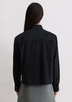 Feincord-Bluse relaxed aus softem Baumwolle-Lyocell-Mix