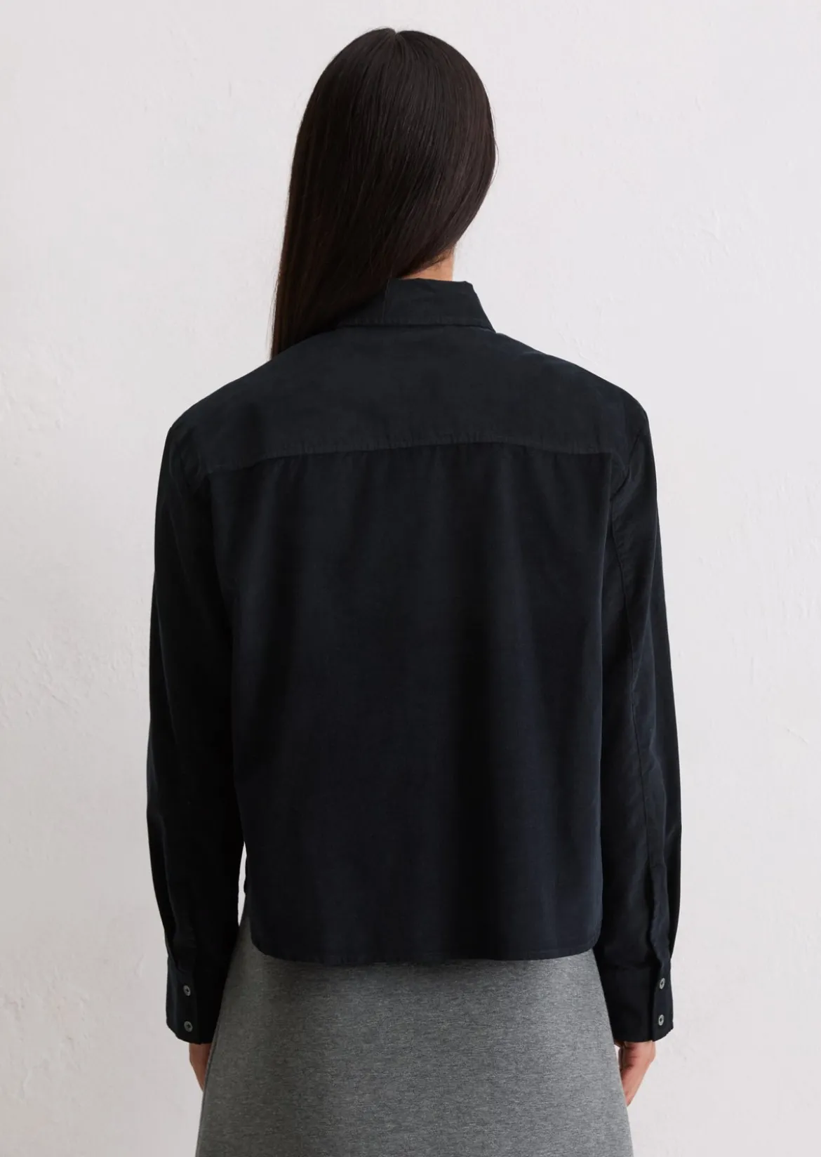 Feincord-Bluse relaxed aus softem Baumwolle-Lyocell-Mix