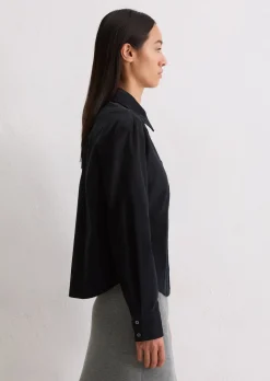Feincord-Bluse relaxed aus softem Baumwolle-Lyocell-Mix
