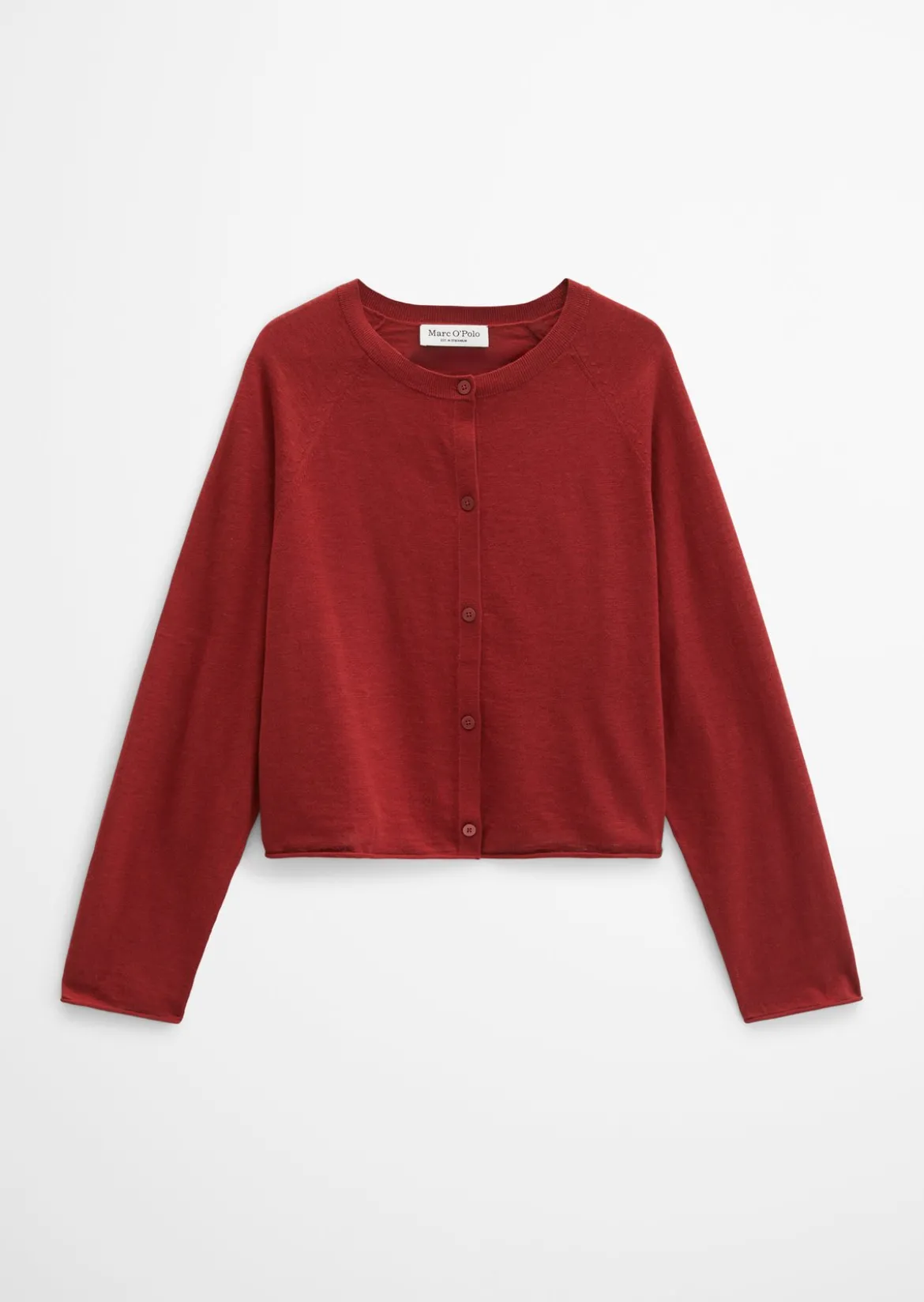 Feinstrick-Cardigan relaxed aus Bio-Baumwolle-Leinen-Mix