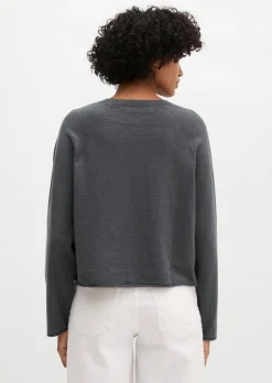 Feinstrick-Cardigan relaxed aus Bio-Baumwolle-Leinen-Mix