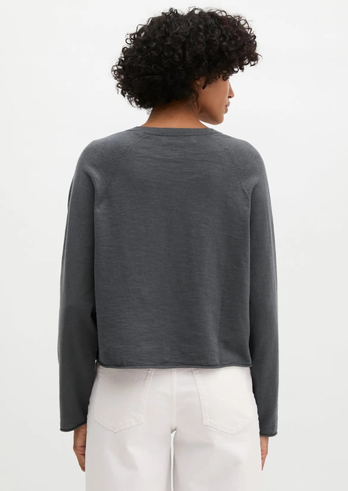 Feinstrick-Cardigan relaxed aus Bio-Baumwolle-Leinen-Mix