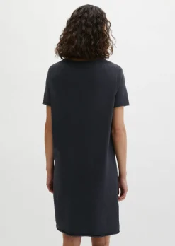 Feinstrick-Kleid loose aus Organic Cotton-Leinen-Mix
