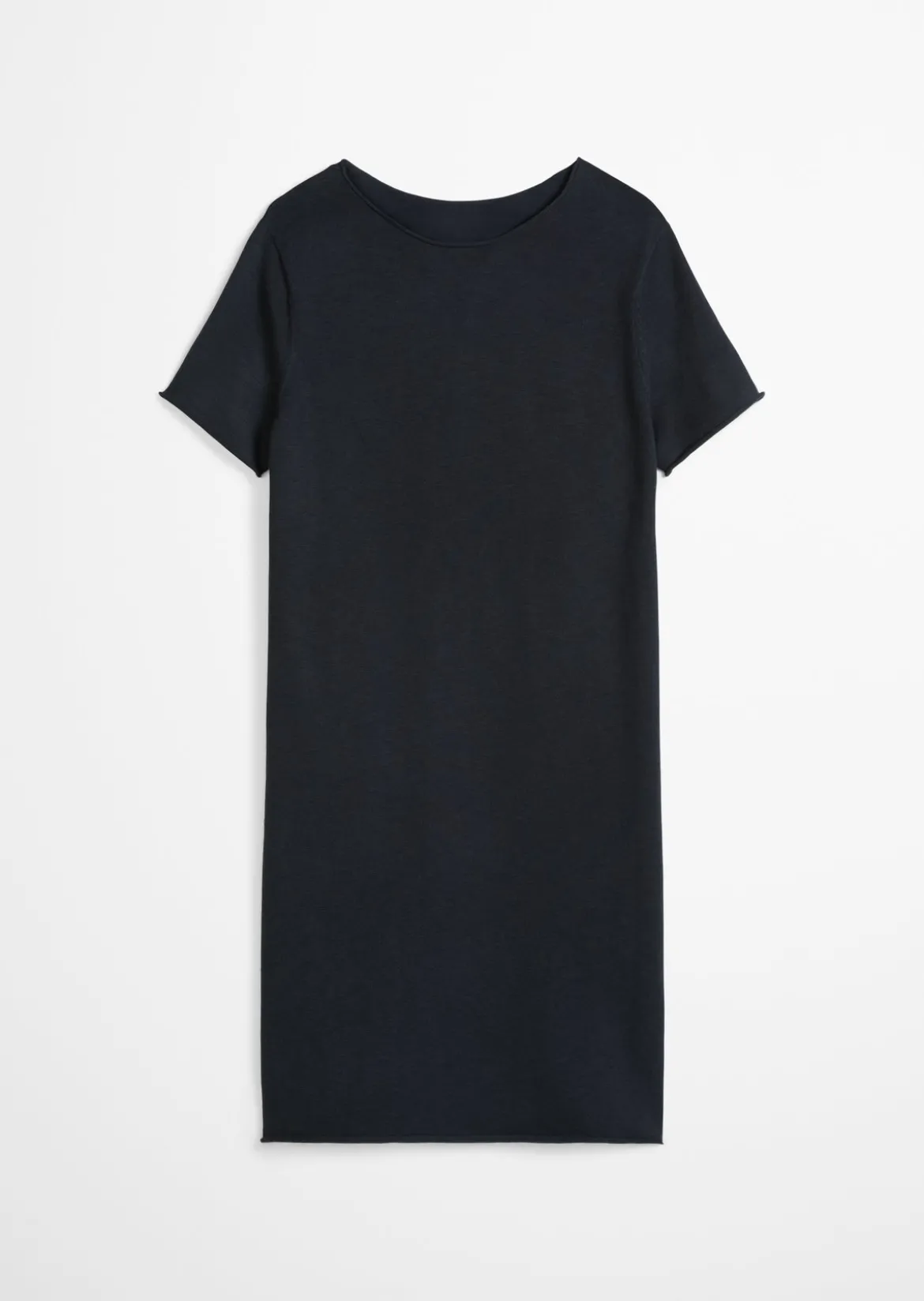 Feinstrick-Kleid loose aus Organic Cotton-Leinen-Mix