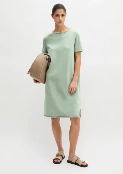Feinstrick-Kleid loose aus Organic Cotton-Leinen-Mix