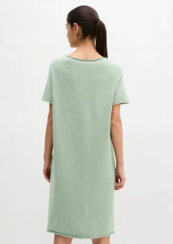 Feinstrick-Kleid loose aus Organic Cotton-Leinen-Mix
