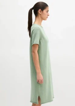 Feinstrick-Kleid loose aus Organic Cotton-Leinen-Mix