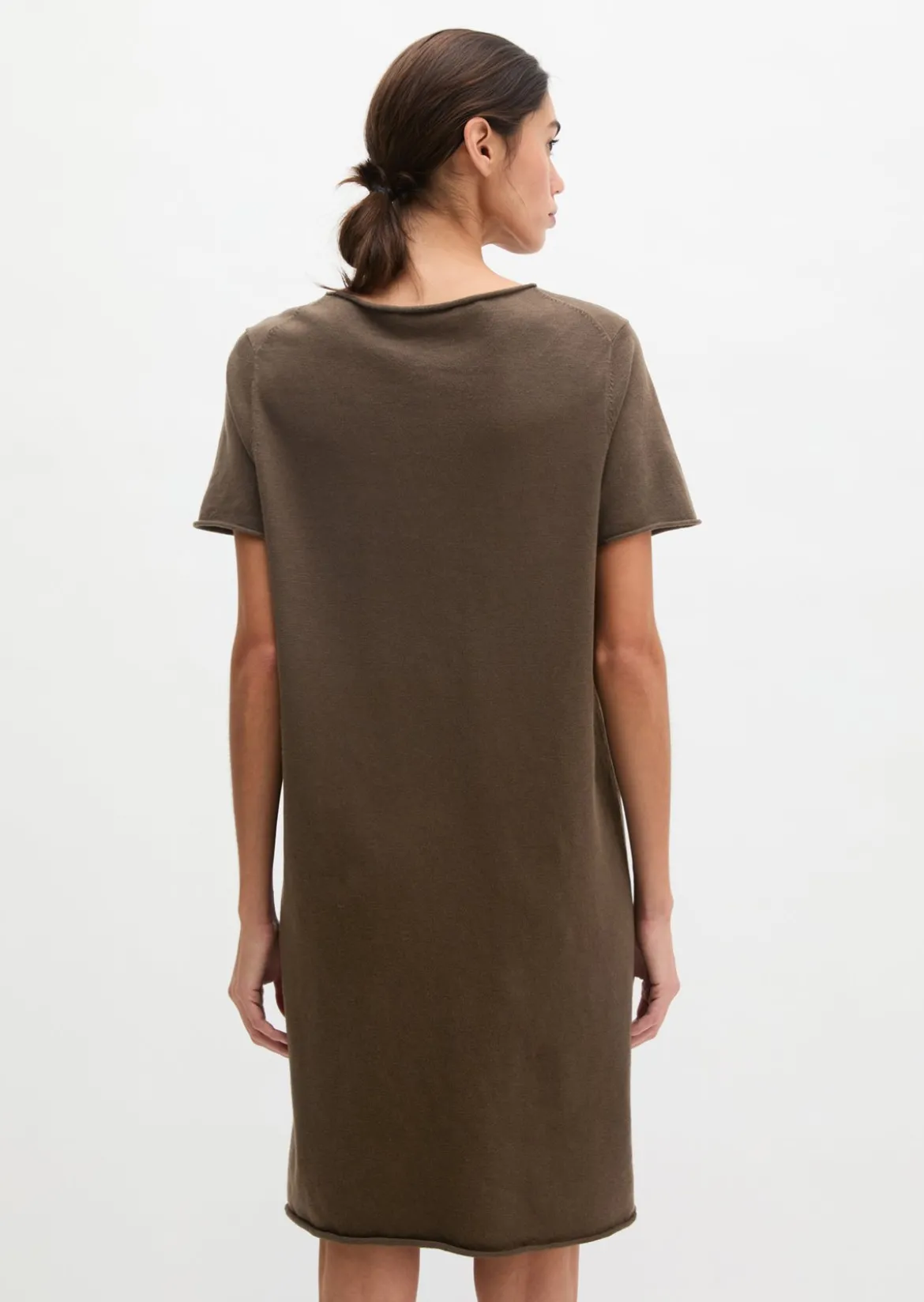Feinstrick-Kleid loose aus Organic Cotton-Leinen-Mix