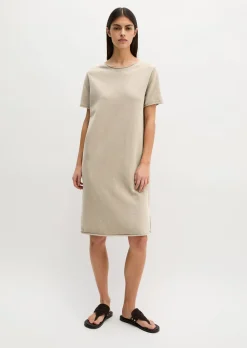 Feinstrick-Kleid loose aus Organic Cotton-Leinen-Mix