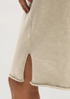 Feinstrick-Kleid loose aus Organic Cotton-Leinen-Mix