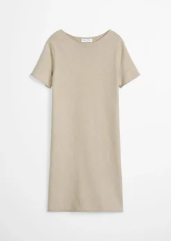 Feinstrick-Kleid loose aus Organic Cotton-Leinen-Mix
