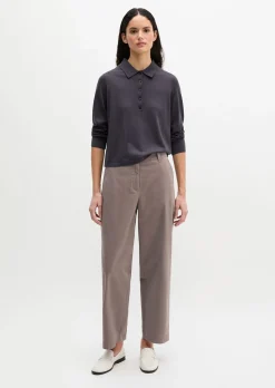 Feinstrick-Poloshirt regular aus edlem Merinowolle-Viskose-Mix