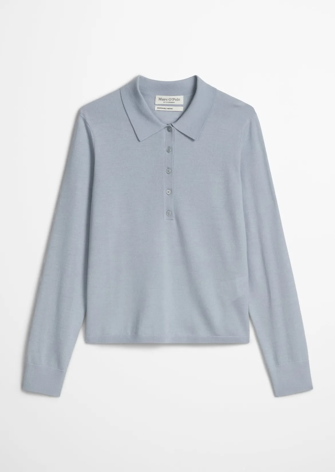 Feinstrick-Poloshirt regular aus edlem Merinowolle-Viskose-Mix