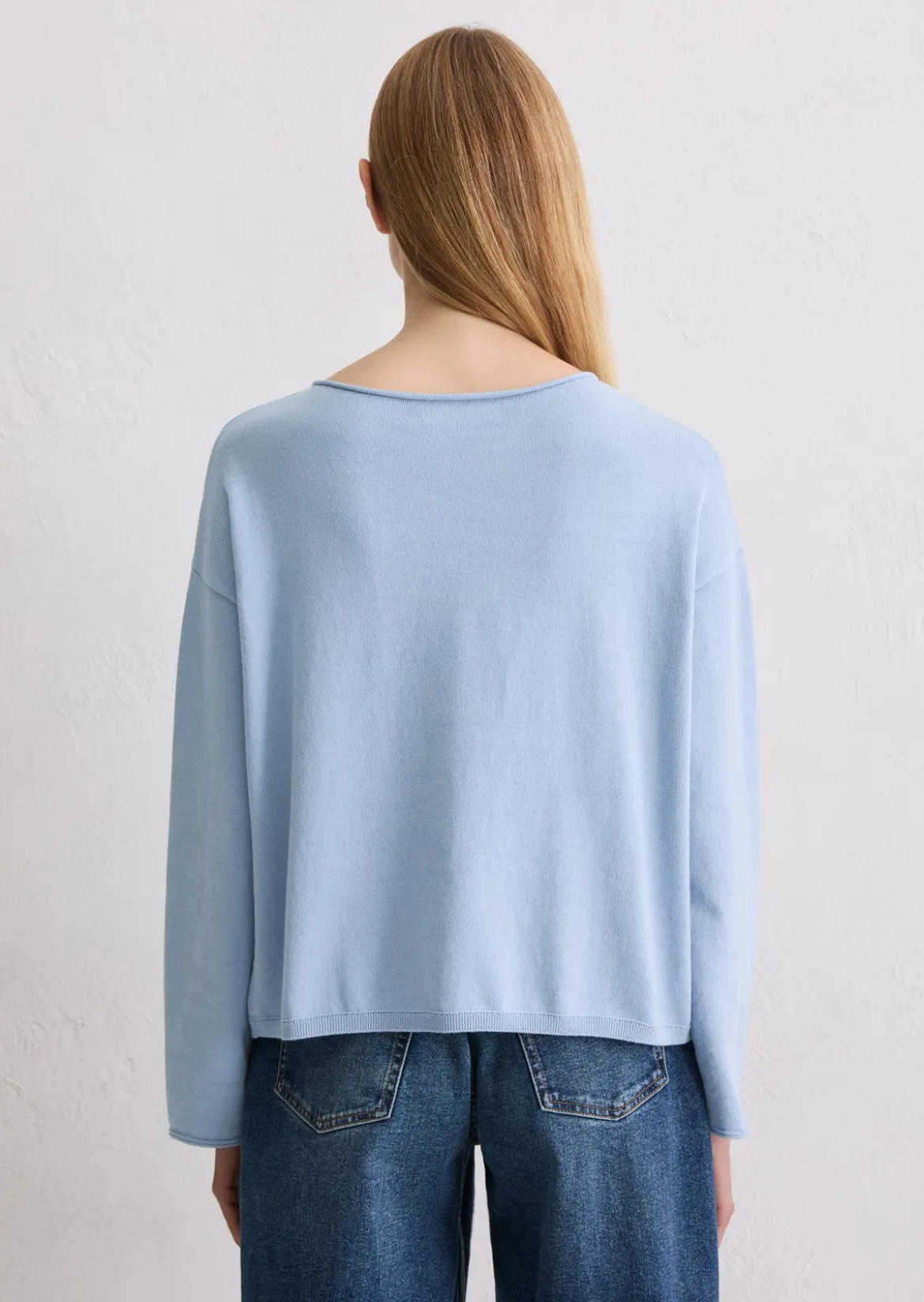 Feinstrickpullover loose aus reiner Bio-Baumwolle