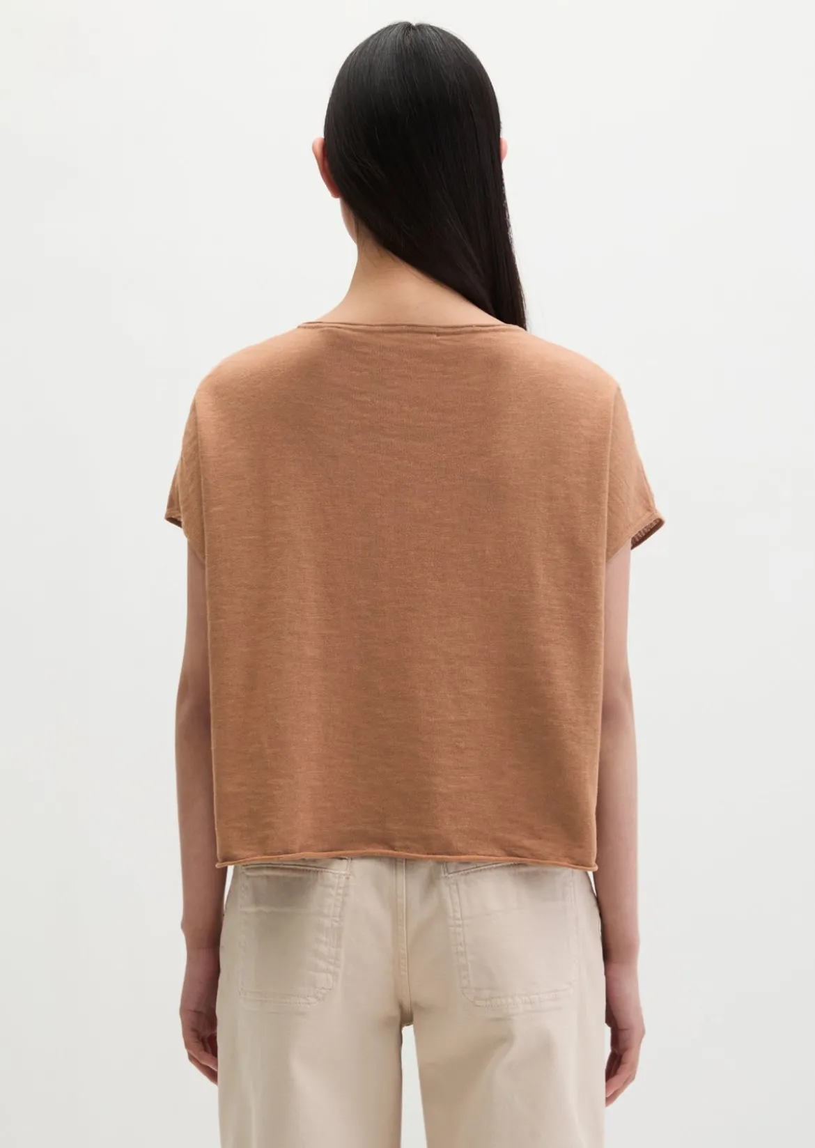 Feinstrick-Pullover loose mit überschnittener Schulter