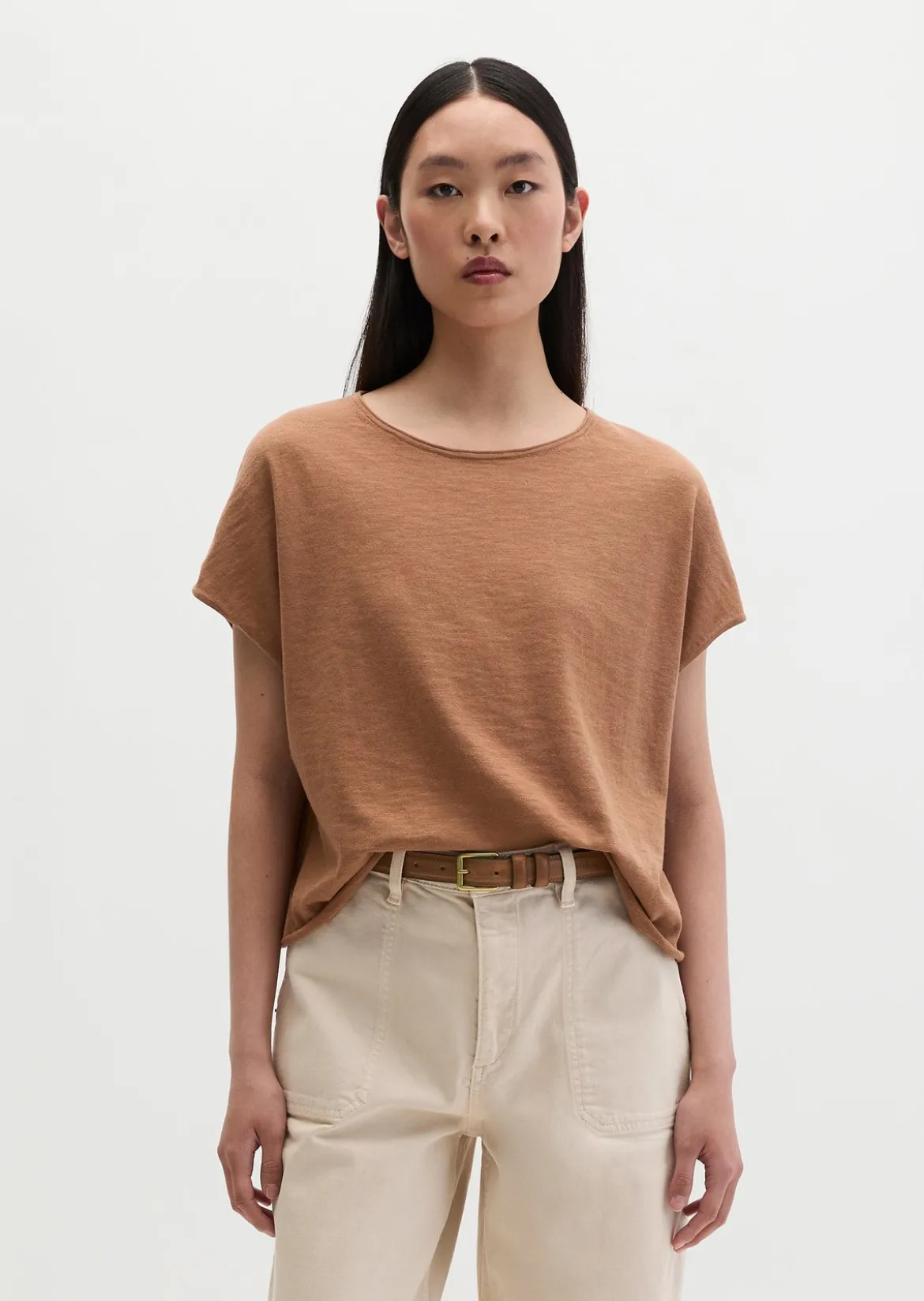 Feinstrick-Pullover loose mit überschnittener Schulter