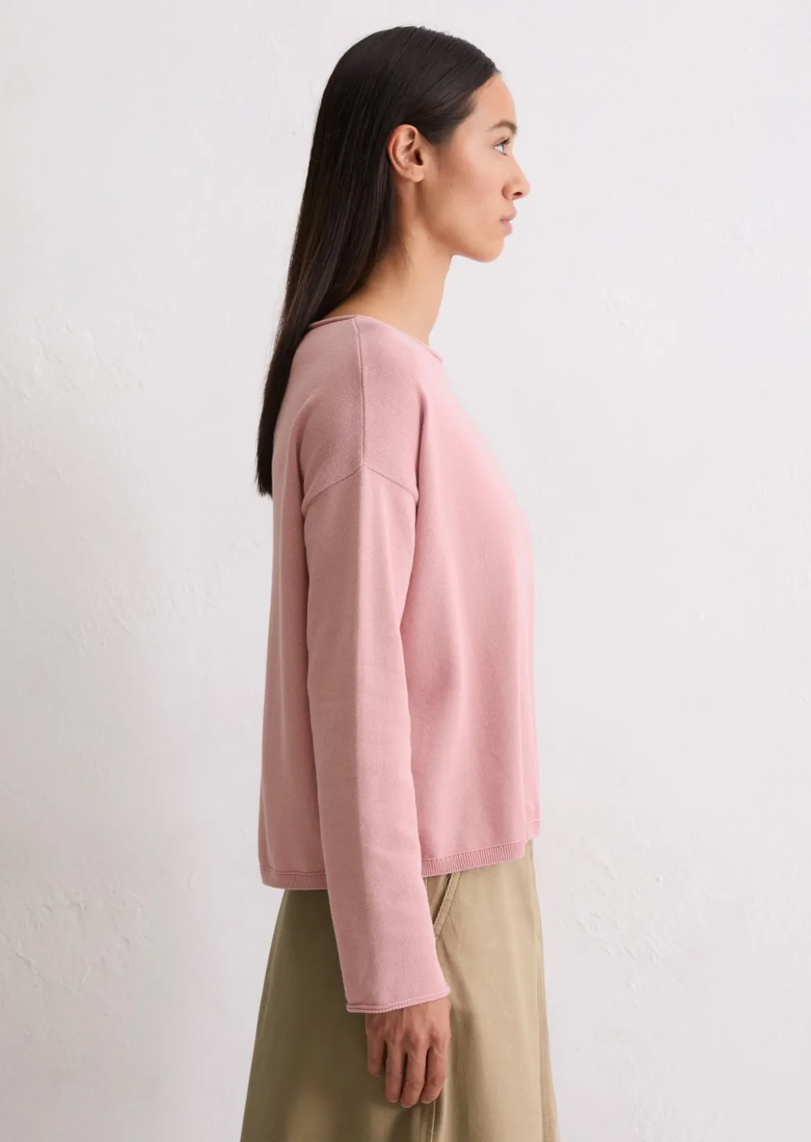 Feinstrickpullover loose aus reiner Bio-Baumwolle