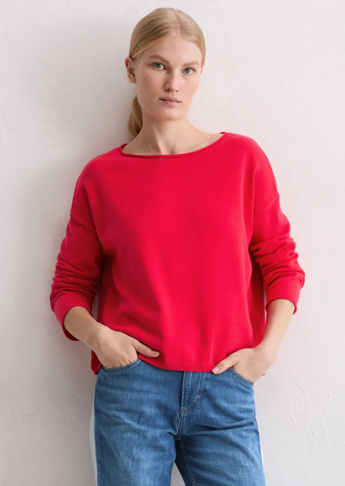 Feinstrickpullover loose aus reiner Bio-Baumwolle