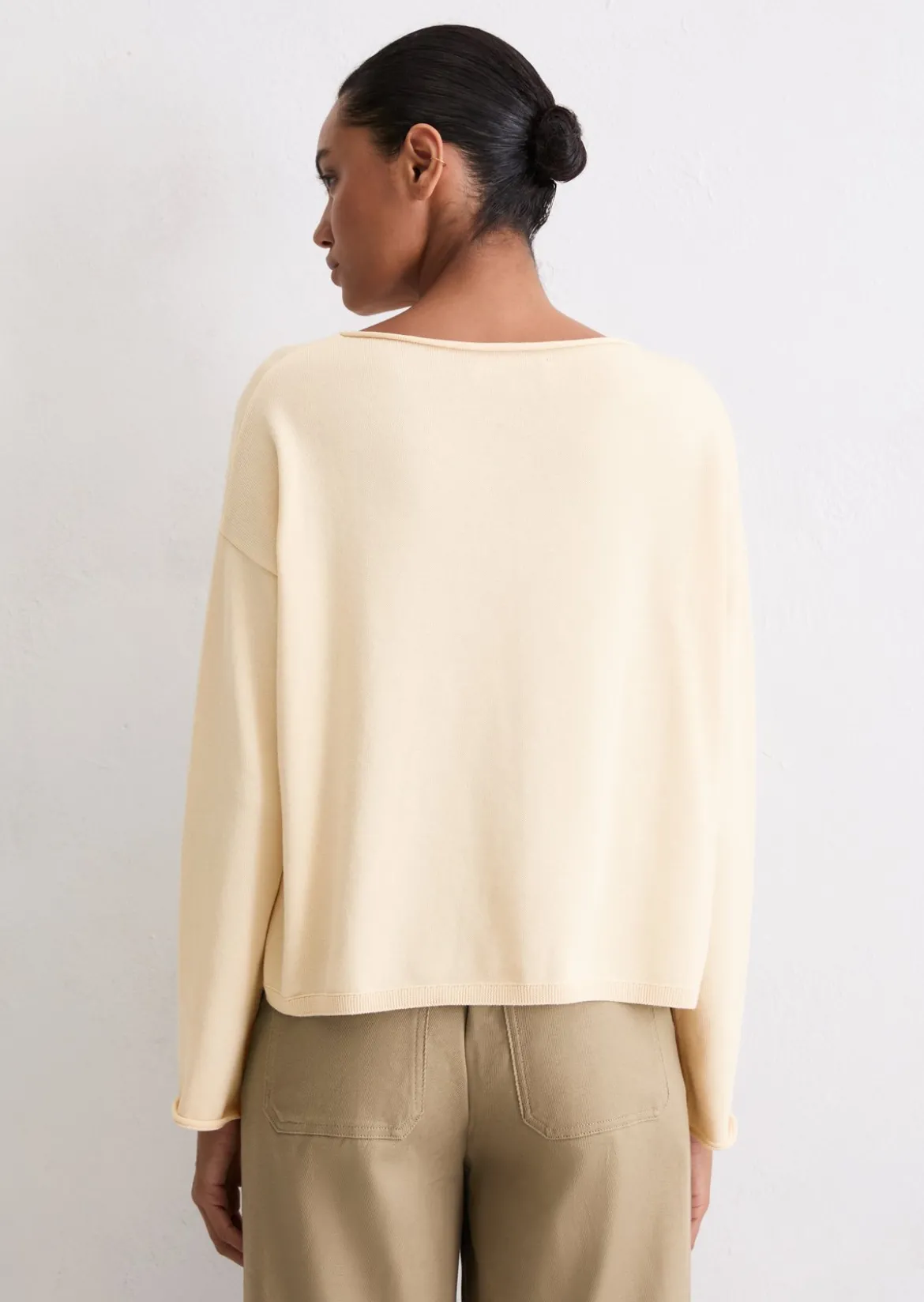 Feinstrickpullover loose aus reiner Bio-Baumwolle