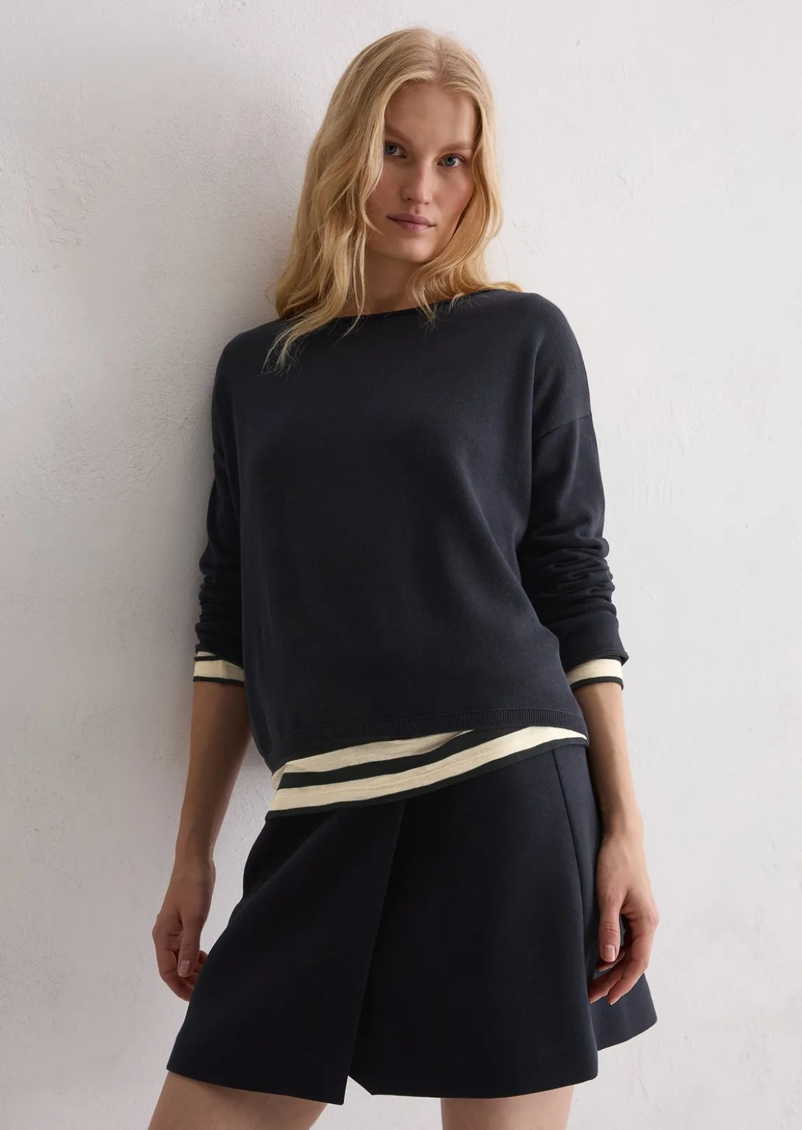 Feinstrickpullover loose aus reiner Bio-Baumwolle