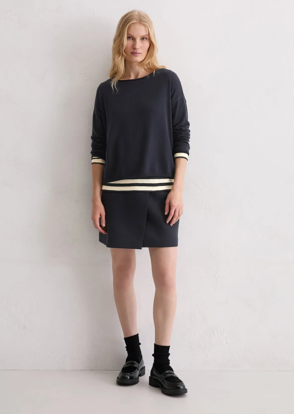 Feinstrickpullover loose aus reiner Bio-Baumwolle