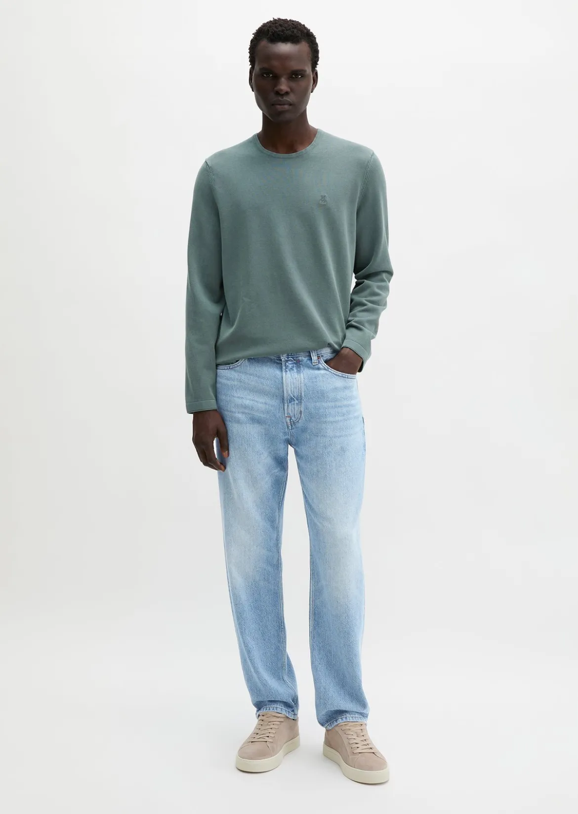 Feinstrick-Pullover regular aus zertifizierter Bio-Baumwolle
