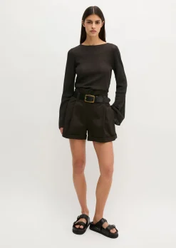 Feinstrickpullover slim aus edlem Viskose-Leinen-Mix